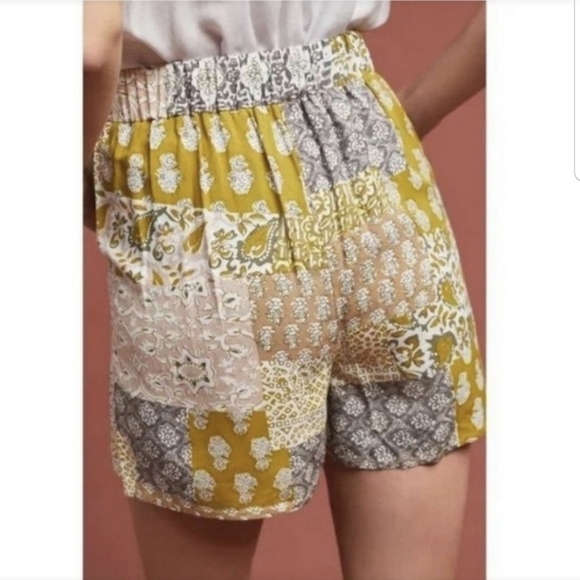 Maeve By Anthropologie Patchwork Boho Pleated Skort Shorts - Picture 3 of 14